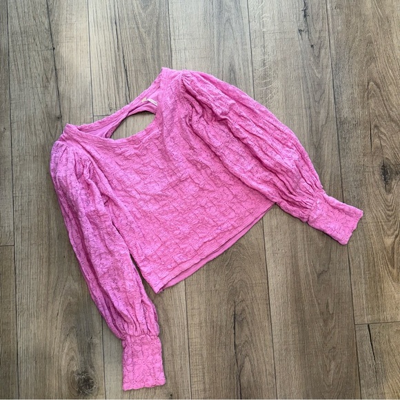 Free People Large Pink Textured Women's Top - Picture 1 of 4